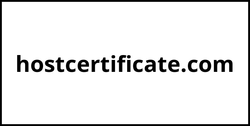 hostcertificate.com